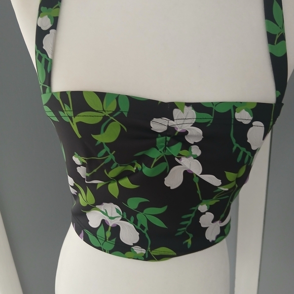 Cynthia Rowley Devi Bonded Tank - Green/White Floral Size S. FL - Picture 2 of 6